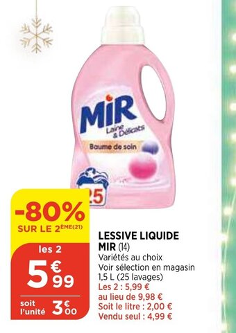 Bi1 Lessive Liquide Mir offre