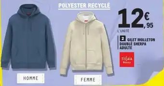 Gilet molleton doublé sherpa adulte