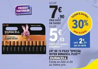 E.Leclerc Lot de 12 piles special offer duracell plus duracell offre
