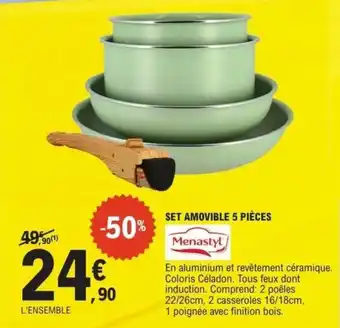 E.Leclerc Set amovible 5 pièces menastyl offre