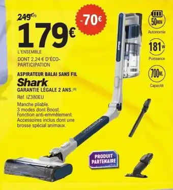 E.Leclerc Aspirateur balai sans fil shark offre