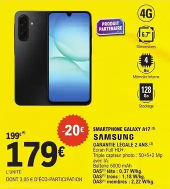 E.Leclerc Smartphone galaxy a17 SAMSUNG offre