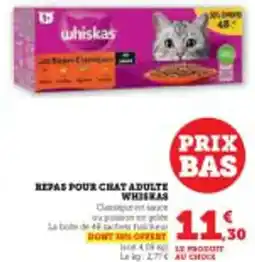 Super U Repas pour chat adulte whiskas offre