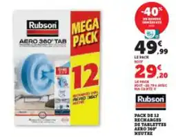 Super U Pack di 12 excharges de tablettes aero 360 neutre offre