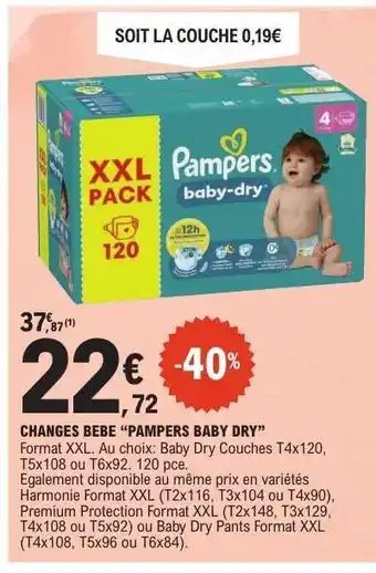 E.Leclerc CHANGES BÉBÉ “PAMPERS BABY DRY” offre