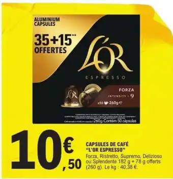 E.Leclerc Capsules de café L'OR Espresso offre