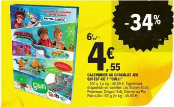 E.Leclerc Calendrier au chocolat jeu qui est-ce ? Gulli offre