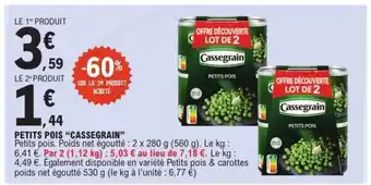 E.Leclerc PETITS POIS CASSEGRAIN offre