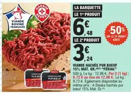 E.Leclerc Viande Hachée Pur Boeuf 15% Mat.Gr. 'Férial' offre