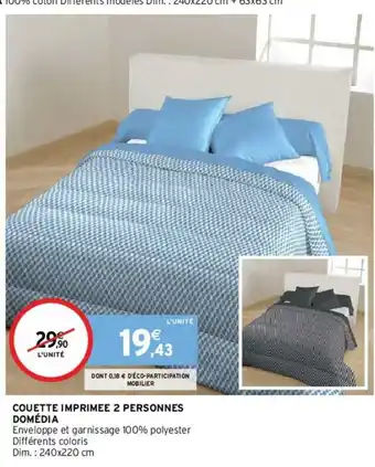 Intermarché Couette Imprimee 2 Personnes Domédia offre
