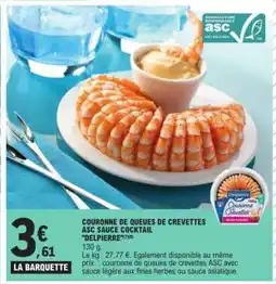E.Leclerc Couronne de queues de crevettes ASC sauce cocktail 'Delpierre' offre