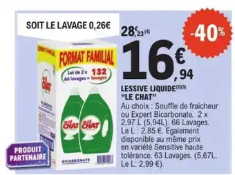 E.Leclerc LESSIVE LIQUIDE LE CHAT offre