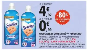 E.Leclerc SOUPLINE Adoucissant concentré offre
