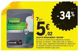 E.Leclerc CULOTTE INCONTINENCE “DEPEND” offre