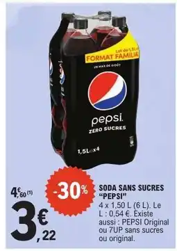 E.Leclerc Soda Sans Sucres 'Pepsi' offre