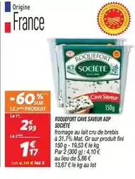 Netto Fini - roquefort cave saveur aop offre