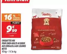Netto Mix - croquettes pour chien adulte au boeuf, aux cereales & aux légumes offre