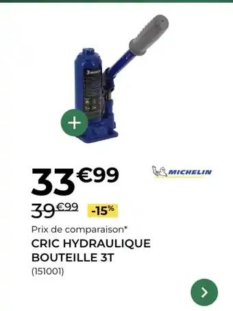 MICHELIN Cric hydraulique bouteille 3t