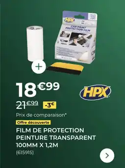 Feu Vert HPX Film de protection peinture transparent offre