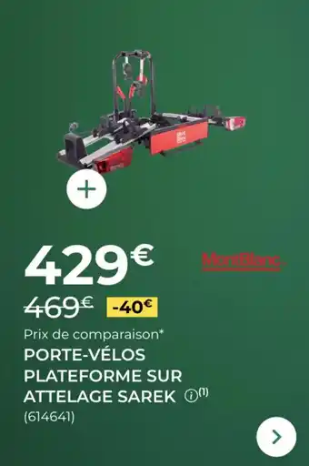 MONT BLANC Porte-vélos plateforme sur attelage sarek