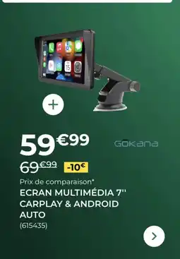 Feu Vert GOKANA Ecran multimédia 7" carplay & android auto offre