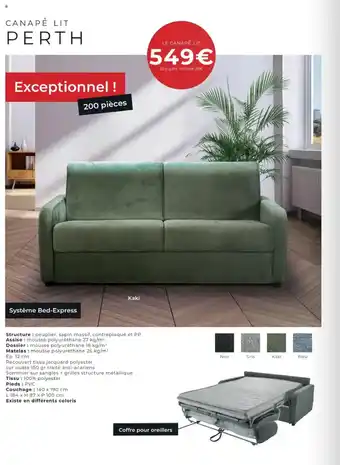 Cocktail Scandinave PERTH Canapé lit offre