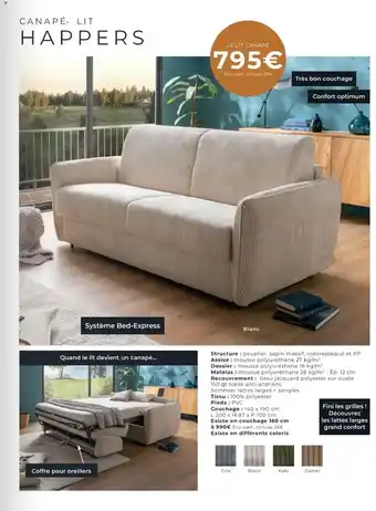 Cocktail Scandinave HAPPERS Canapé- lit offre