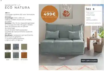 Cocktail Scandinave ÉCO NATURA Banquette lit offre