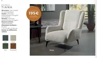 Cocktail Scandinave TIANA Fauteuil offre