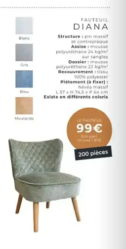 Cocktail Scandinave DIANA Fauteuil offre