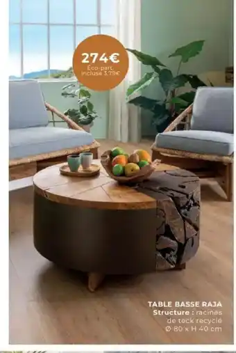 Cocktail Scandinave Table basse raja offre