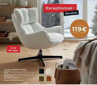 Cocktail Scandinave Fauteuil tournant banook offre