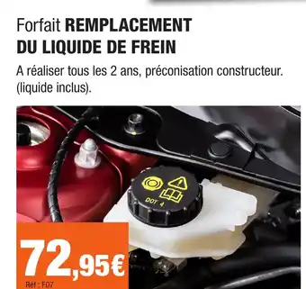 Autobacs Forfait remplacement du liquide de frein offre