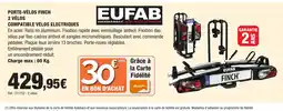 Autobacs EUFAB Porte-vélos finch 2 vélos compatible vélos électriques offre