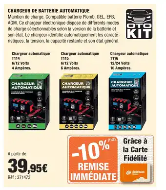 Autobacs Chargeur de batterie automatique offre