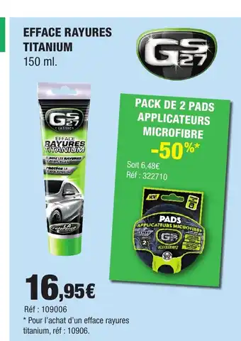 Autobacs Efface rayures titanium offre