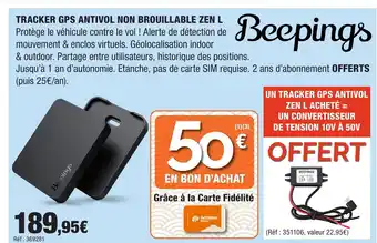 Autobacs Tracker gps antivol non brouillable zen L offre