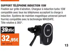 Autobacs Support téléphone induction 15w offre