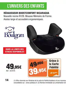 Autobacs Réhausseur boostconfort nicaragua offre