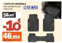 Autobacs SPARCO 4 tapis pvc universels offre