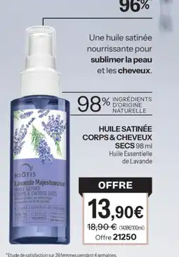 Stanhome Huile satinée corps & cheveux secs offre