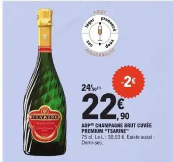 E.Leclerc AOP Champagne Brut Cuvée Premium 'Tsarine' offre