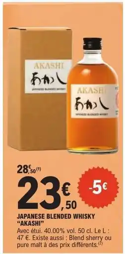 E.Leclerc Japanese Blended Whisky 'Akashi' offre