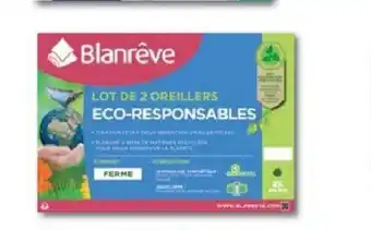 Intermarché Lot De 2 Oreillers Eco Responsables Blanreve offre