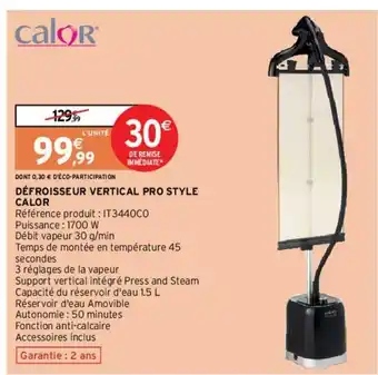 Intermarché Défroisseur Vertical Pro Style Calor offre