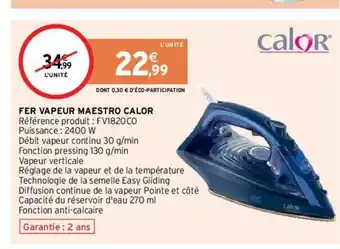 Fer Vapeur Maestro Calor