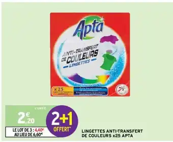 Intermarché Lingettes Anti-Transfert De Couleurs x25 APTA offre