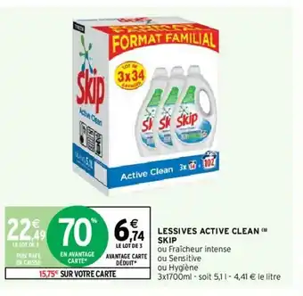 Intermarché Lessives Active Clean Skip offre