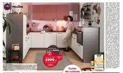 Möbel Martin Cuisine complète Résine mélamine blanc/rouge carmin offre