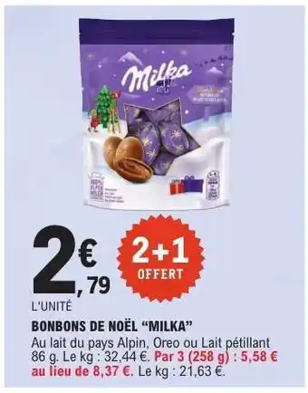 E.Leclerc BONBONS DE NOËL MILKA offre